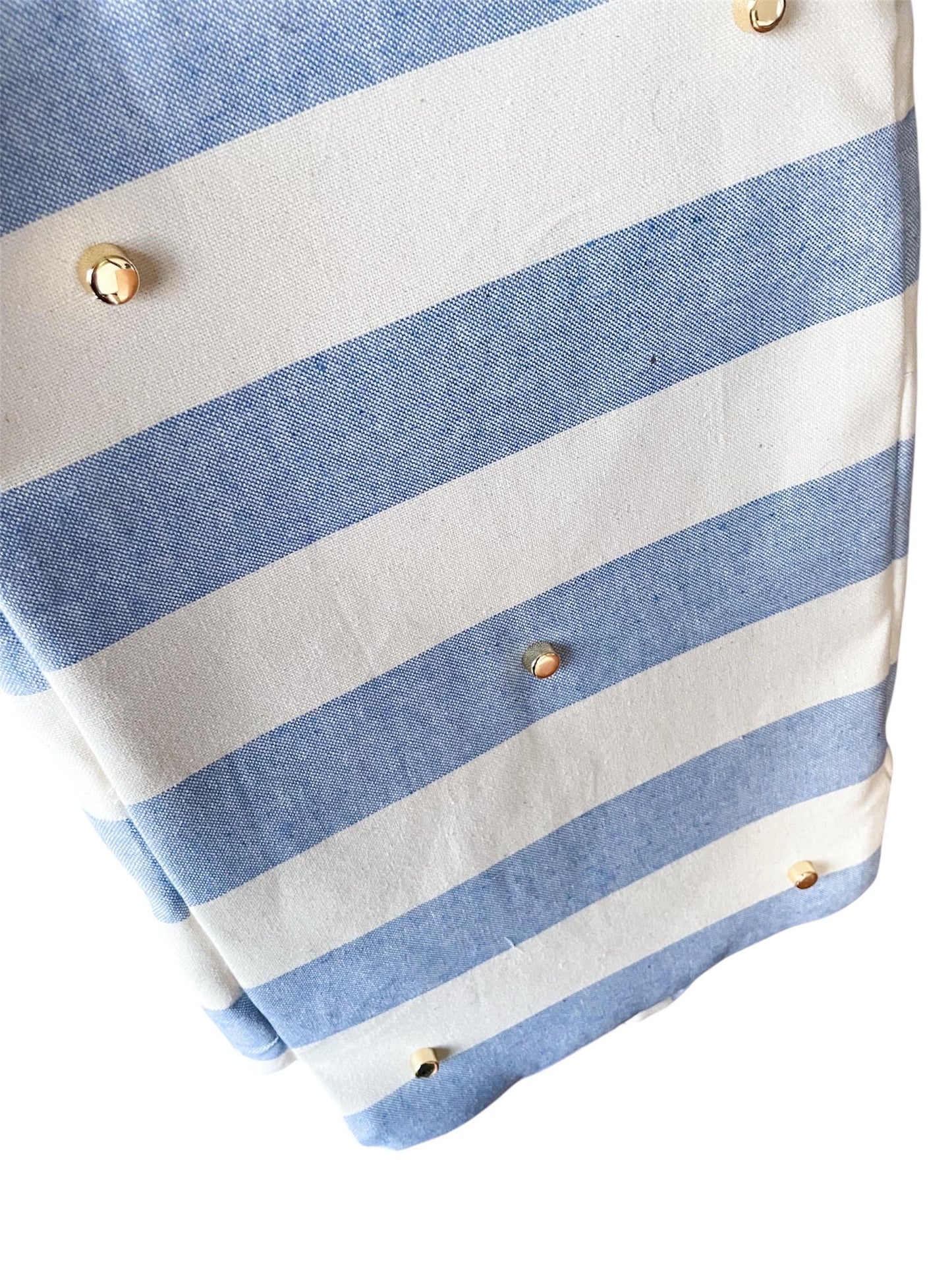 Striped Weekend Travel Bag with Leather Horse Charm