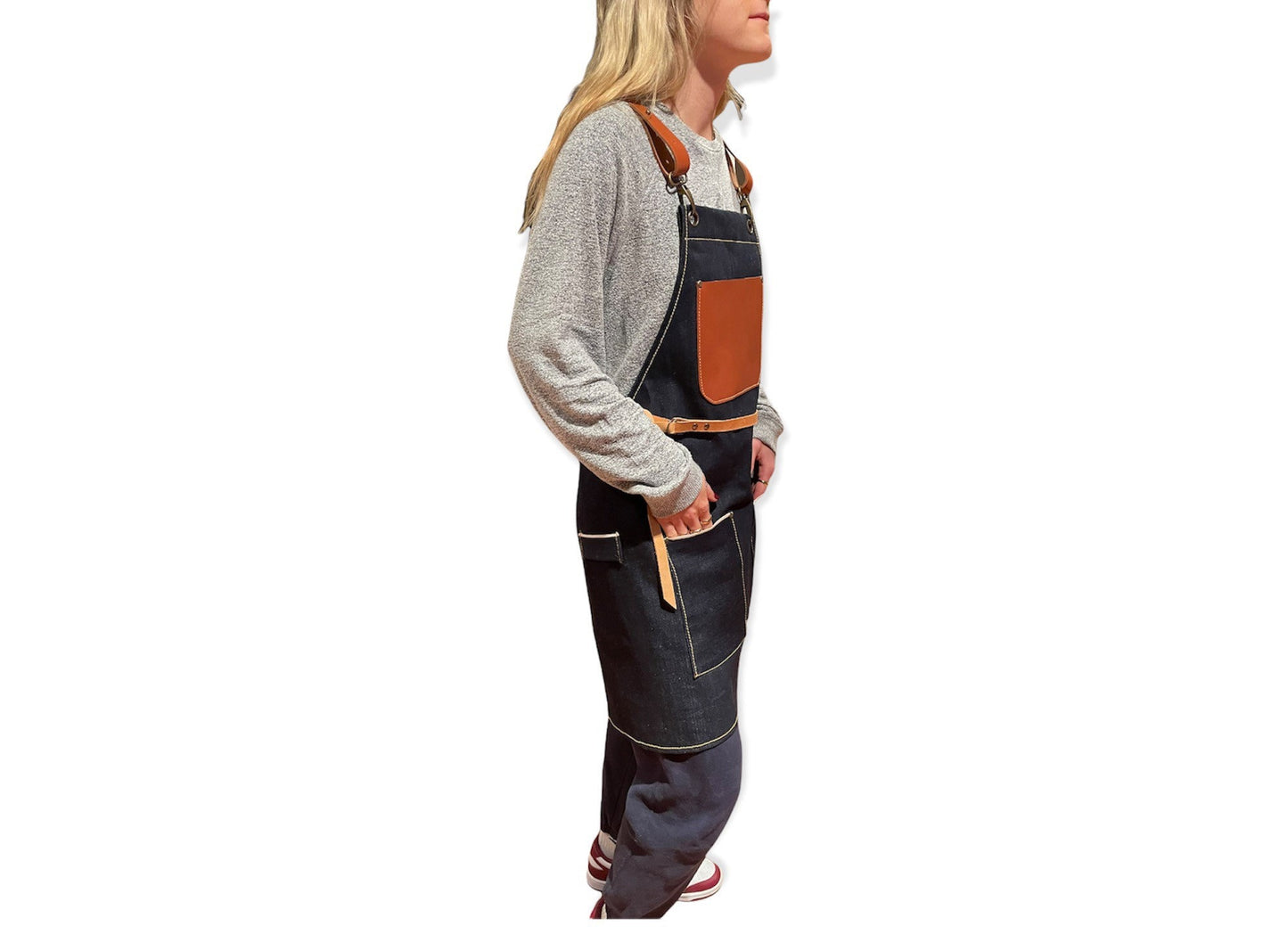 Handmade Selvedge Denim & Leather Apron - Personalized