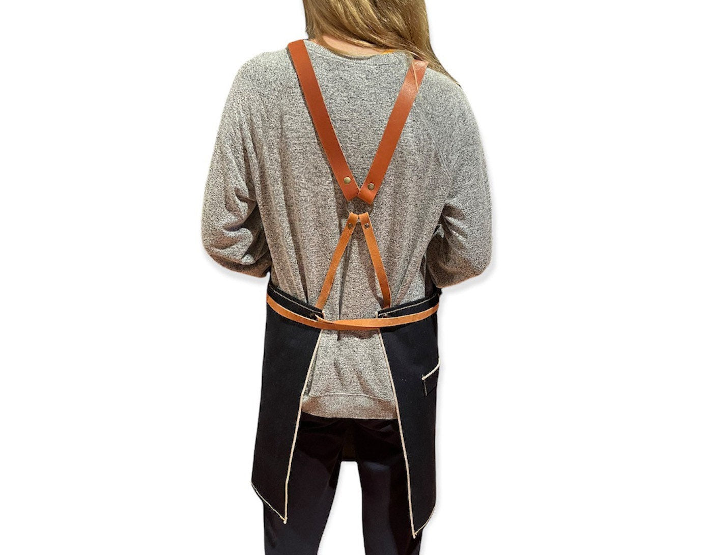 Handmade Selvedge Denim & Leather Apron - Personalized