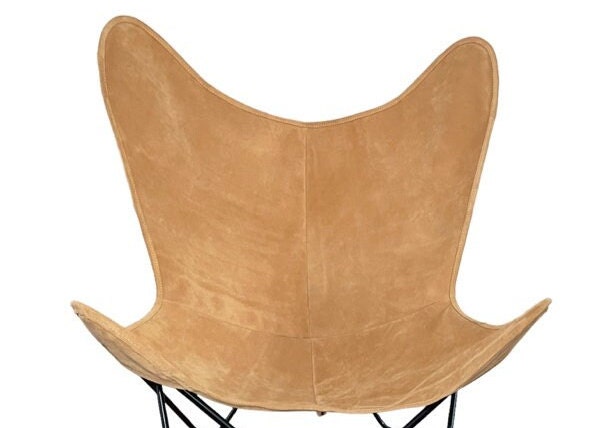 Custom Suede Leather Butterfly Chair Cover – Handmade, Luxury Chair Slipcover from Spain