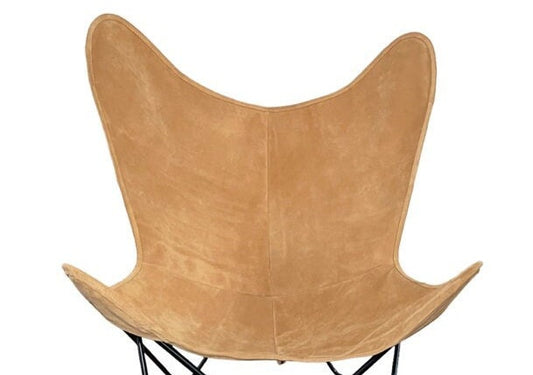 Custom Suede Leather Butterfly Chair Cover – Handmade, Luxury Chair Slipcover from Spain