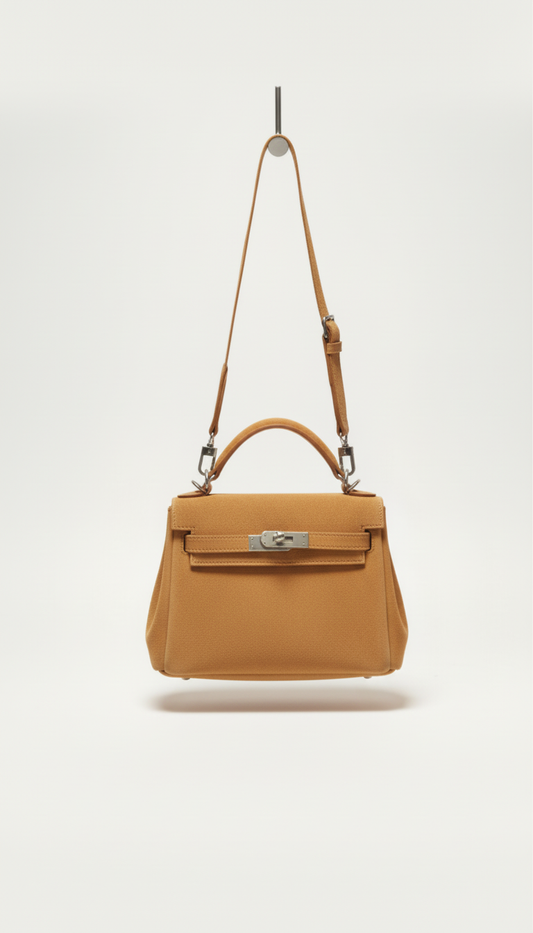 Suede Leather Handbag | Velvety Soft | Top Handle and Crossbody Strap | Unique Piece (Copia)