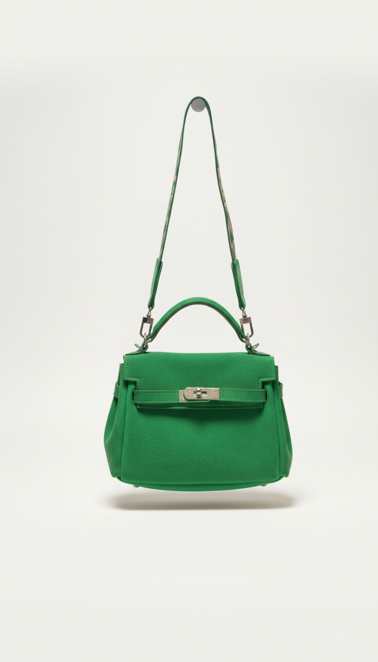 Suede Leather Handbag | Velvety Soft | Top Handle and Crossbody Strap | Unique Piece