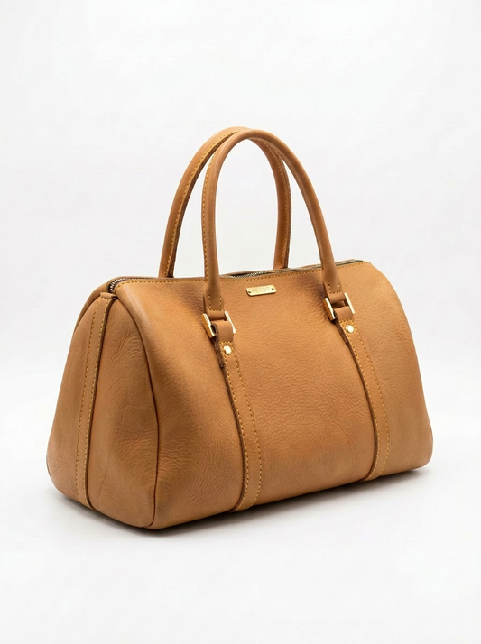 The Classic Satchel - Premium French Leather in Camel