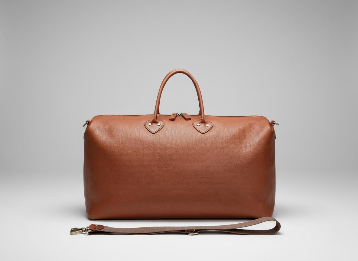 Personalized Leather Travel Bag – Handmade Weekender Duffel with Initials | Heritage Barcelona