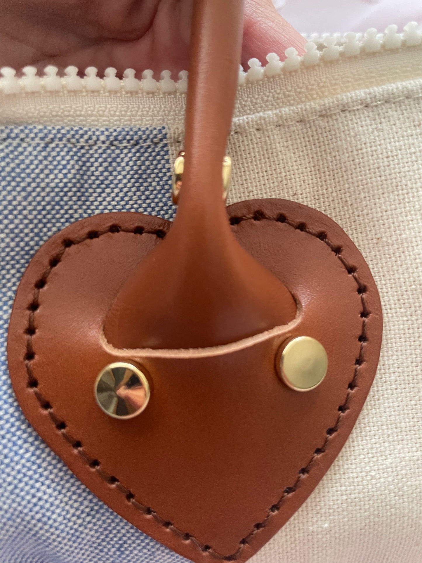 Striped Weekend Travel Bag with Leather Horse Charm